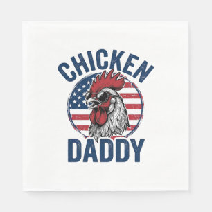 Chicken Daddy Rooster Vintage Patriotic Shirt Desi Napkin