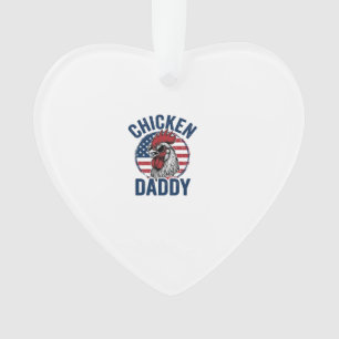 Chicken Daddy Rooster Vintage Patriotic Shirt Desi Ornament