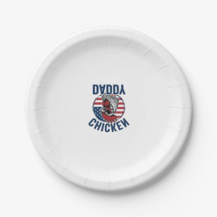Chicken Daddy Rooster Vintage Patriotic Shirt Desi Paper Plate