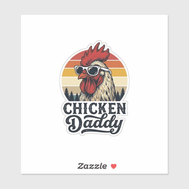 Chicken Daddy Rooster Vintage Sunset Vector Design (Sheet)