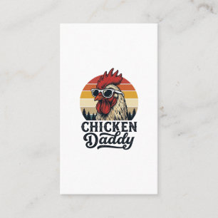 Chicken Daddy Rooster Vintage Sunset Vector Design Business Card
