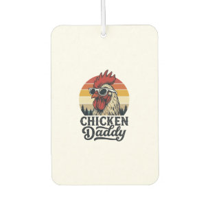 Chicken Daddy Rooster Vintage Sunset Vector Design Car Air Freshener