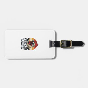 Chicken Daddy Rooster Vintage Sunset Vector Design Luggage Tag