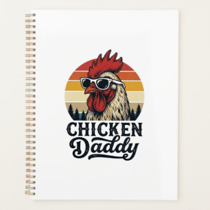Chicken Daddy Rooster Vintage Sunset Vector Design Planner
