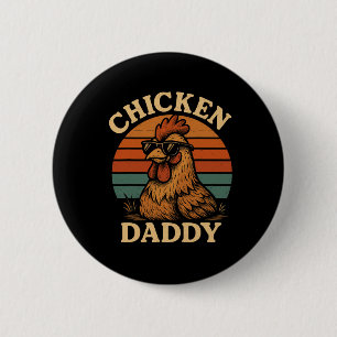 Chicken Daddy Vintage Chicken Dad Farmer Poultry F 6 Cm Round Badge