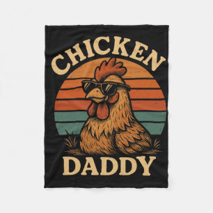 Chicken Daddy Vintage Chicken Dad Farmer Poultry F Fleece Blanket