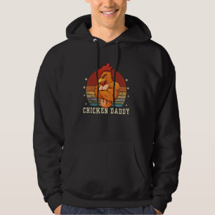 Chicken Daddy Vintage Farmer Dad Birthday Funny Fa Hoodie