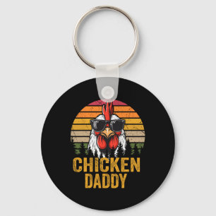 Chicken Daddy Vintage Funny Farmer Chickens Father Key Ring
