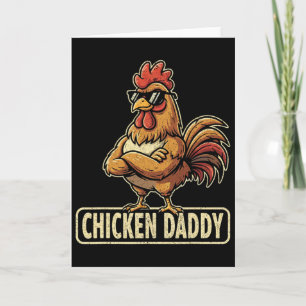 Chicken Daddy Vintage Poultry Farmer Funny Fathers Card