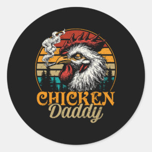 Chicken Daddy Vintage Poultry Farmer Funny Fathers Classic Round Sticker
