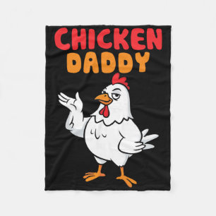 Chicken Daddy Vintage Poultry Farmer Funny Fathers Fleece Blanket