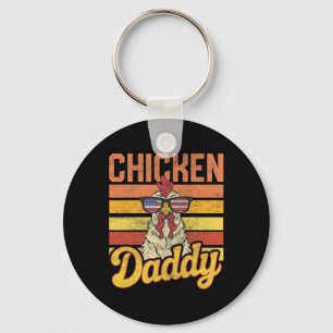 Chicken Daddy Vintage Poultry Farmer Funny Fathers Key Ring