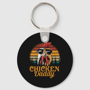Chicken Daddy Vintage Poultry Farmer Funny Fathers Key Ring