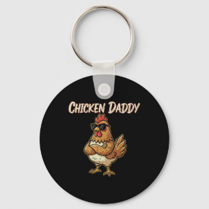 Chicken Daddy Vintage Poultry Farmer Funny Fathers Key Ring