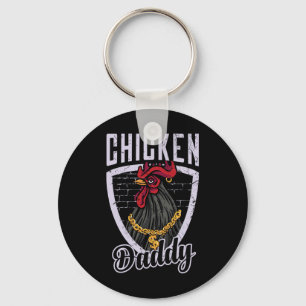 Chicken Daddy Vintage Poultry Farmer Funny Fathers Key Ring