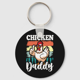 Chicken Daddy Vintage Poultry Farmer Funny Fathers Key Ring