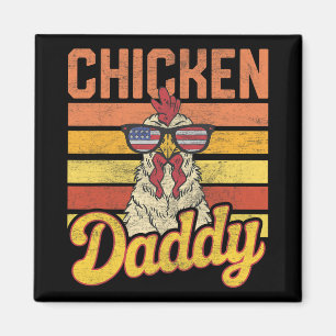 Chicken Daddy Vintage Poultry Farmer Funny Fathers Magnet
