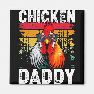 Chicken Daddy Vintage Poultry Farmer Funny Fathers Magnet