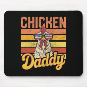 Chicken Daddy Vintage Poultry Farmer Funny Fathers Mouse Mat