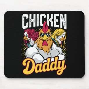 Chicken Daddy Vintage Poultry Farmer Funny Fathers Mouse Mat