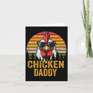 Chicken Daddy Vintage Rooster For Dad Farmer Fathe Card