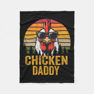 Chicken Daddy Vintage Rooster For Dad Farmer Fathe Fleece Blanket