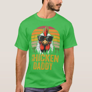 Chicken Daddy Vintage Rooster For Dad Farmer Fathe T-Shirt