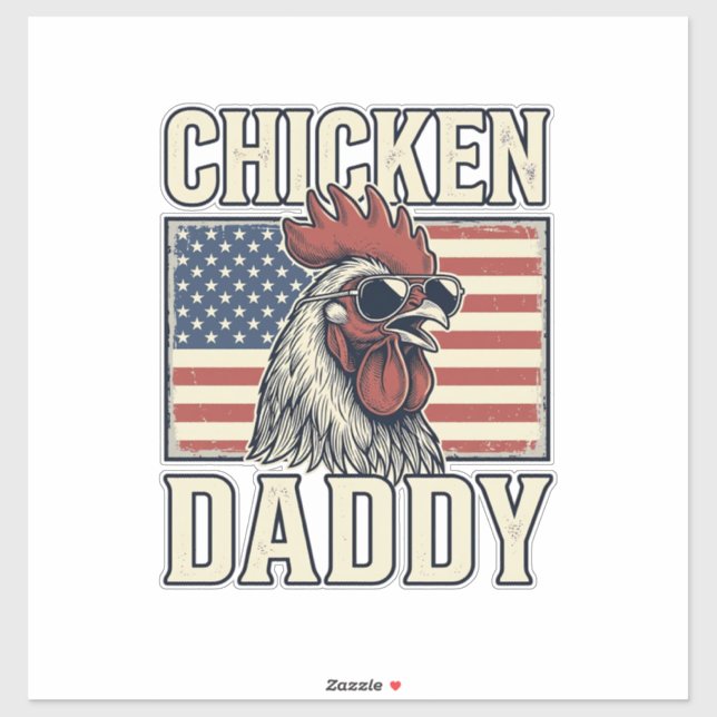 Chicken Daddy Vintage Rooster Patriotic (Sheet)