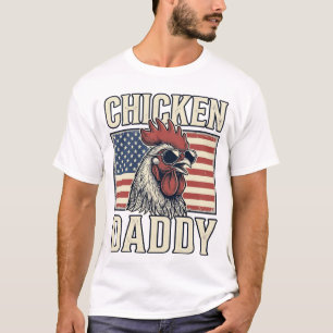 Chicken Daddy Vintage Rooster Patriotic T-Shirt