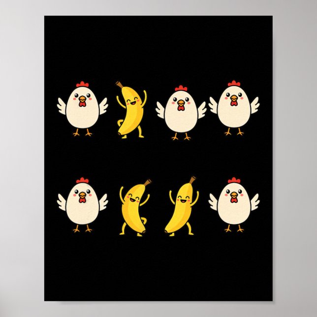 Chicken Dance-off Nanas Vs Chickens, Funny Chicken Poster (Front)