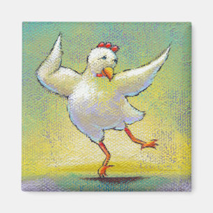 Chicken dancer modern interpretive dancing fun art magnet
