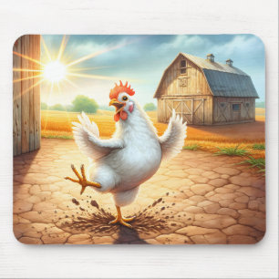 Chicken Dancing In Barnyard Mouse Mat