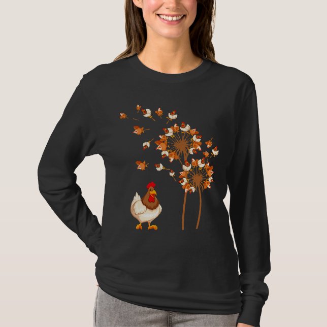 Chicken Dandelion Flower Chicken   T-Shirt (Front)