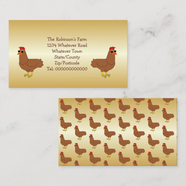 Chicken Design Farm Business Card (Front/Back)