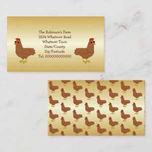 Chicken Design Personalised Farm Business Card