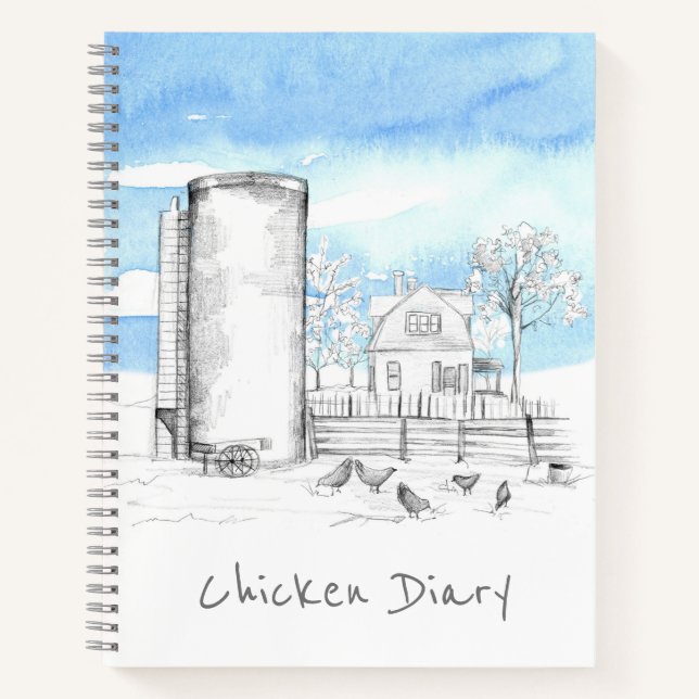 Chicken Diary Farmhouse Fresh Eggs Business  Notebook (Front)