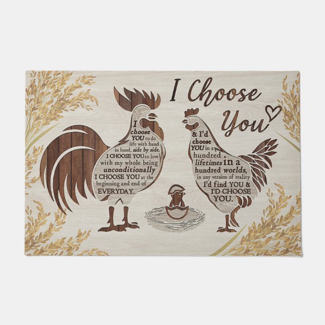 Chicken Doormat, Funny Chicken Doormat, Home Decor Doormat (Front)