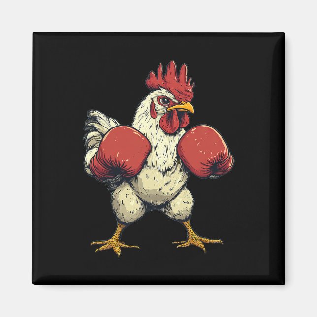 Chicken Dressed As A Boxer Funny Boxing  Magnet (Front)