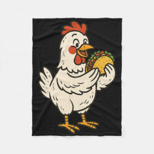 Chicken Eating Taco _1 Fleece Blanket