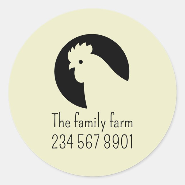 Chicken Egg Business Simple Personalised Classic Round Sticker (Front)