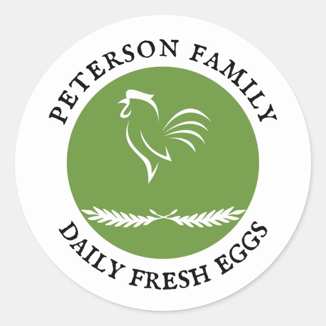 Chicken Egg Business Supplies Chicken Illustration Classic Round Sticker (Front)