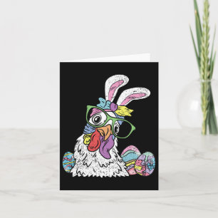 Chicken Egg Hunting Easter Bunny Ears Farm Animal Card