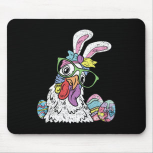 Chicken Egg Hunting Easter Bunny Ears Farm Animal Mouse Mat