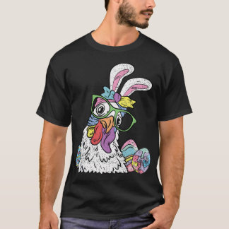 Chicken Egg Hunting Easter Bunny Ears Farm Animal  T-Shirt
