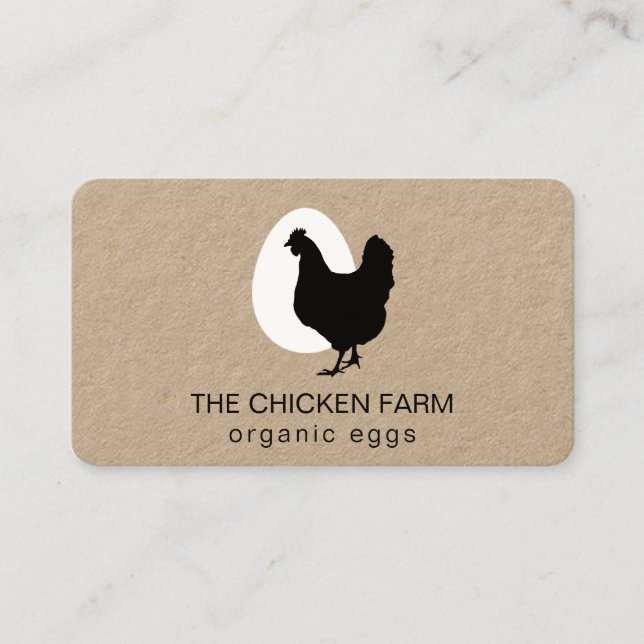 Chicken Egg Logo Hen for Country Farm Business Car Business Card (Front)
