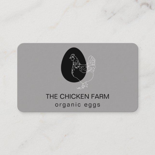 Chicken Egg Logo Hen for Country Farm Business Car Card (Front)