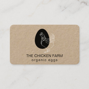 Chicken Egg Logo Hen for Country Farm Business Car Card