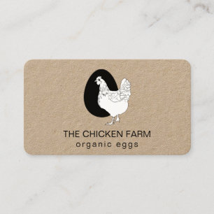 Chicken Egg Logo Hen for Country Farm Business Car Card