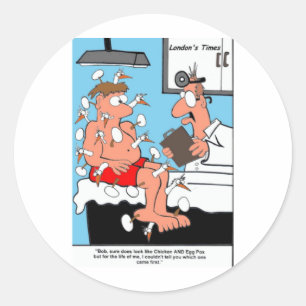Chicken & Egg Pox Funny Gifts Tees & Collectibles Classic Round Sticker