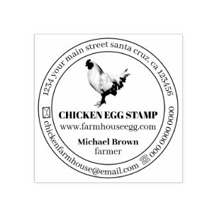 Chicken Egg Simple Farmhouse Rubber Stamp